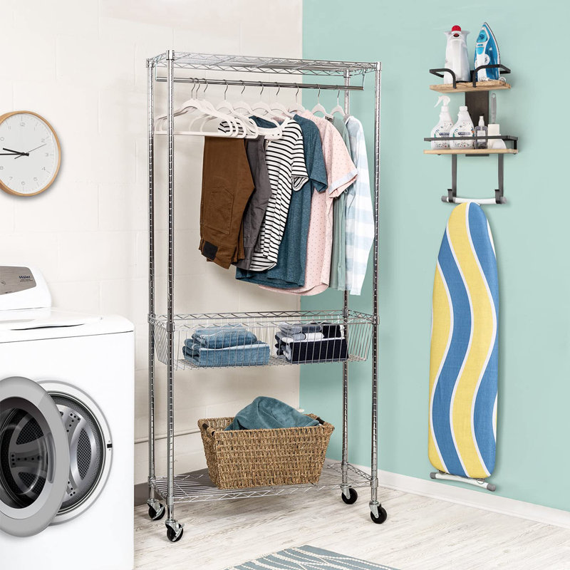 X－MAX FURNITURE Metal Wall Mounted Laundry Room Organizer Wayfair